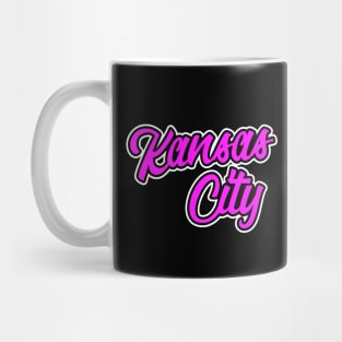 Vintage Kansas City Pink Script For KCMO Locals Mug